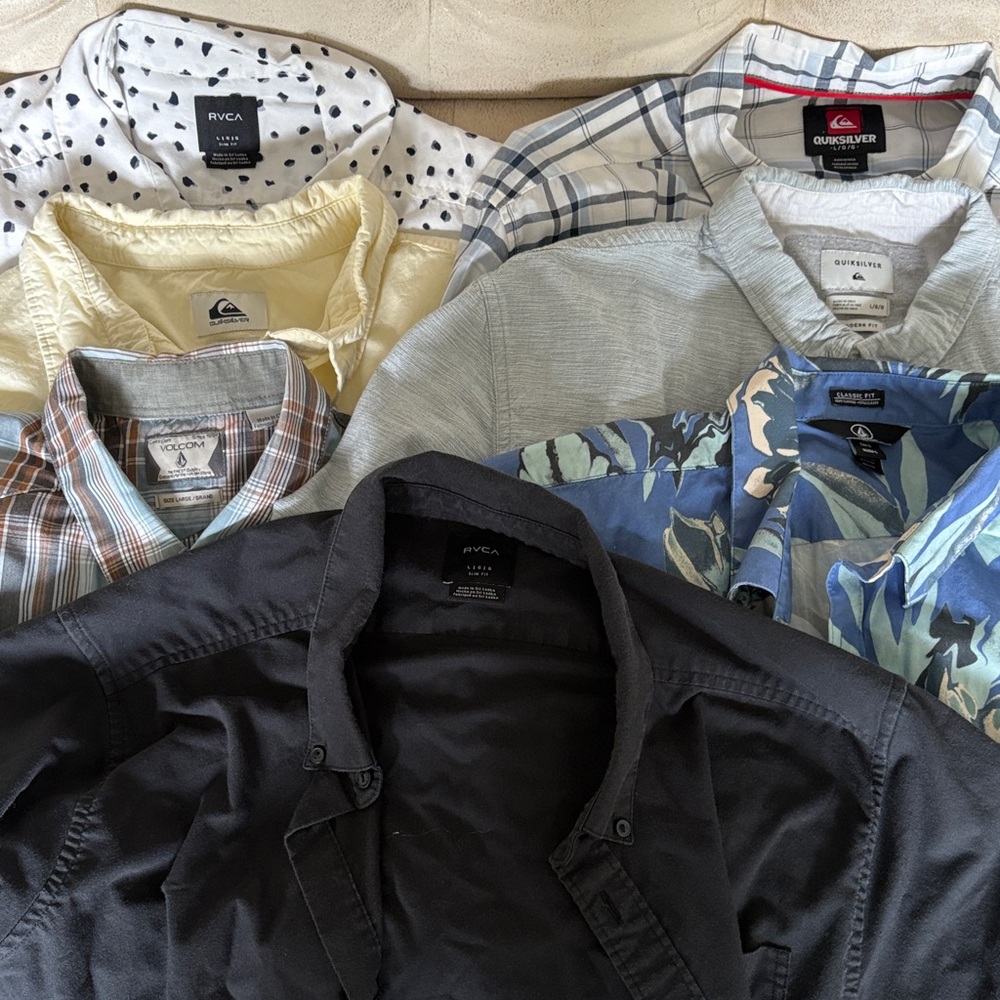 Lot of surf/skate brand button up men’s shirts